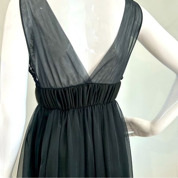 Vintage 60s Greek Goddess Style Black Négligée - Picture 8 of 10